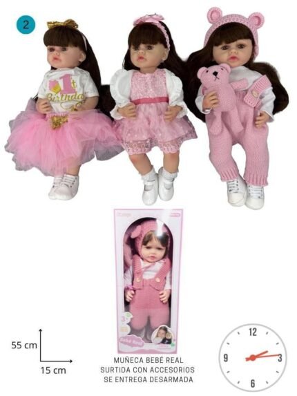 MUÑECA BEBÉ REAL INTERACTIVA CON ASESORIOS