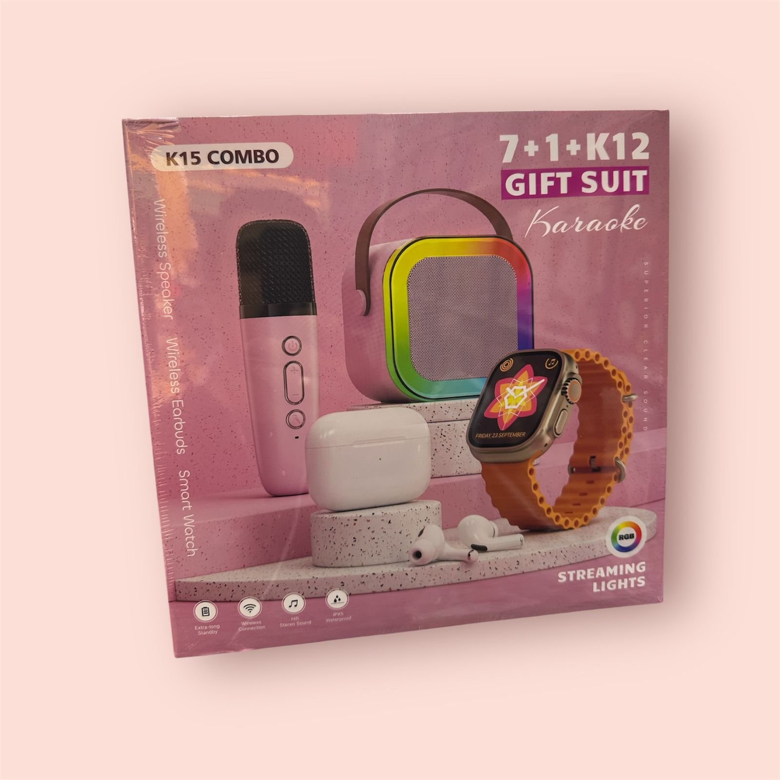 804639e7-5fb4-49d3-9cb9-d9b5dfcd7804.jpeg K15 SPEAKER KARAOKE + RELOJ ULTRA + AIRPODS PRO 2 - Image 1